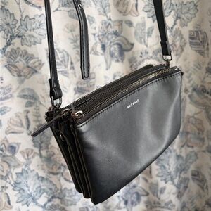 Matt & Nat Black Triple-Compartment Crossbody